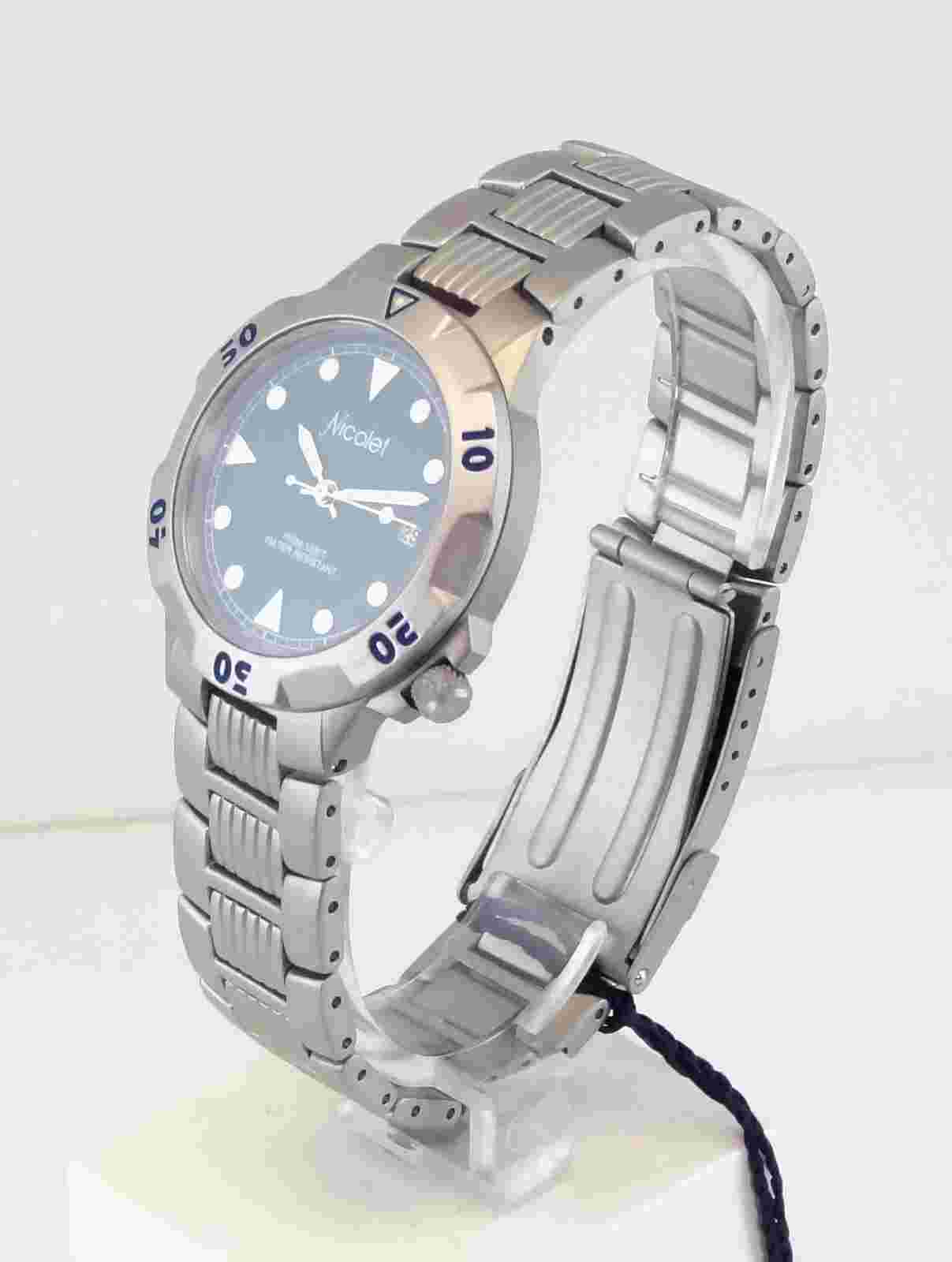 NICOLET NC-1019 ALL TITANIUM DEEP DIVER WATCH 100-M  NEW (VERY RARE -- ONLY 125)