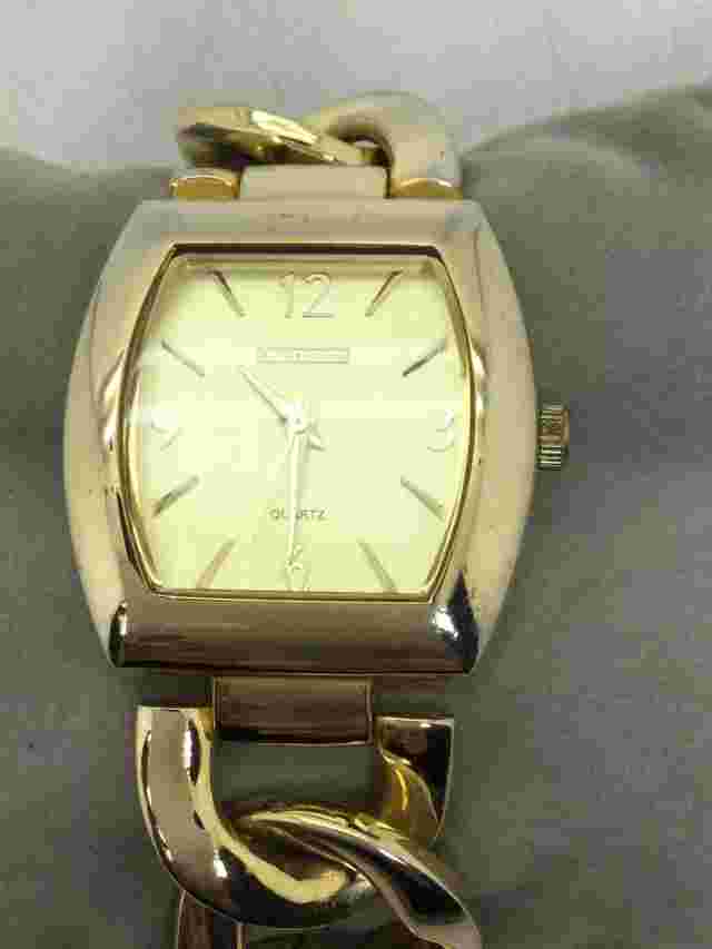 R.J. Graziano Yellow Goldtone Link Band Wrist Watch