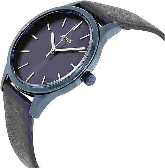 Jones New York Women's Quartz Blue Dial Leather Strap Blue Band 33mm Watch