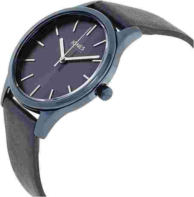 Jones New York Women's Quartz Blue Dial Leather Strap Blue Band 33mm Watch