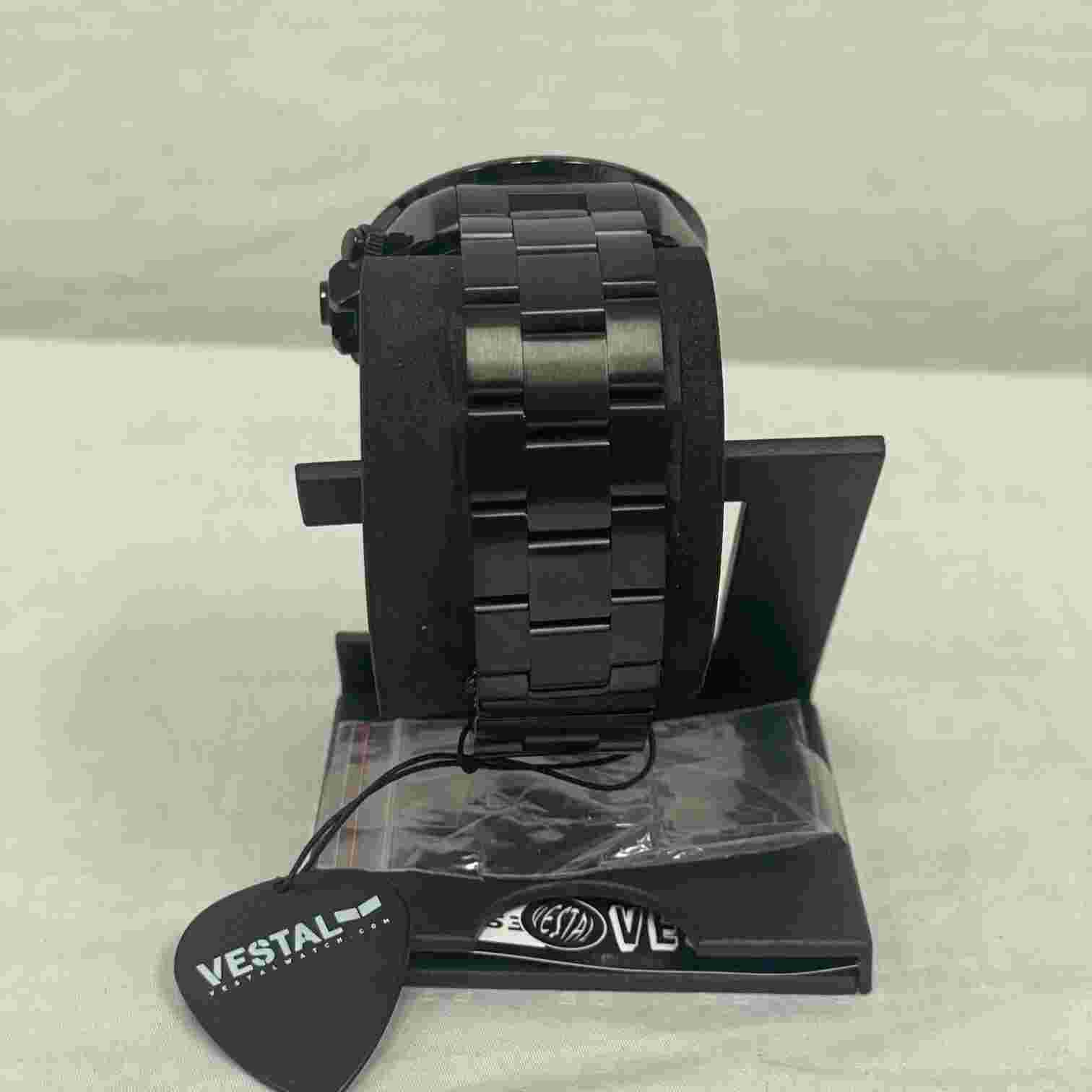 Vestal Adult Men's ZR2 Chronograph Watch Brushed Black/Black ZR2007 WAS $300