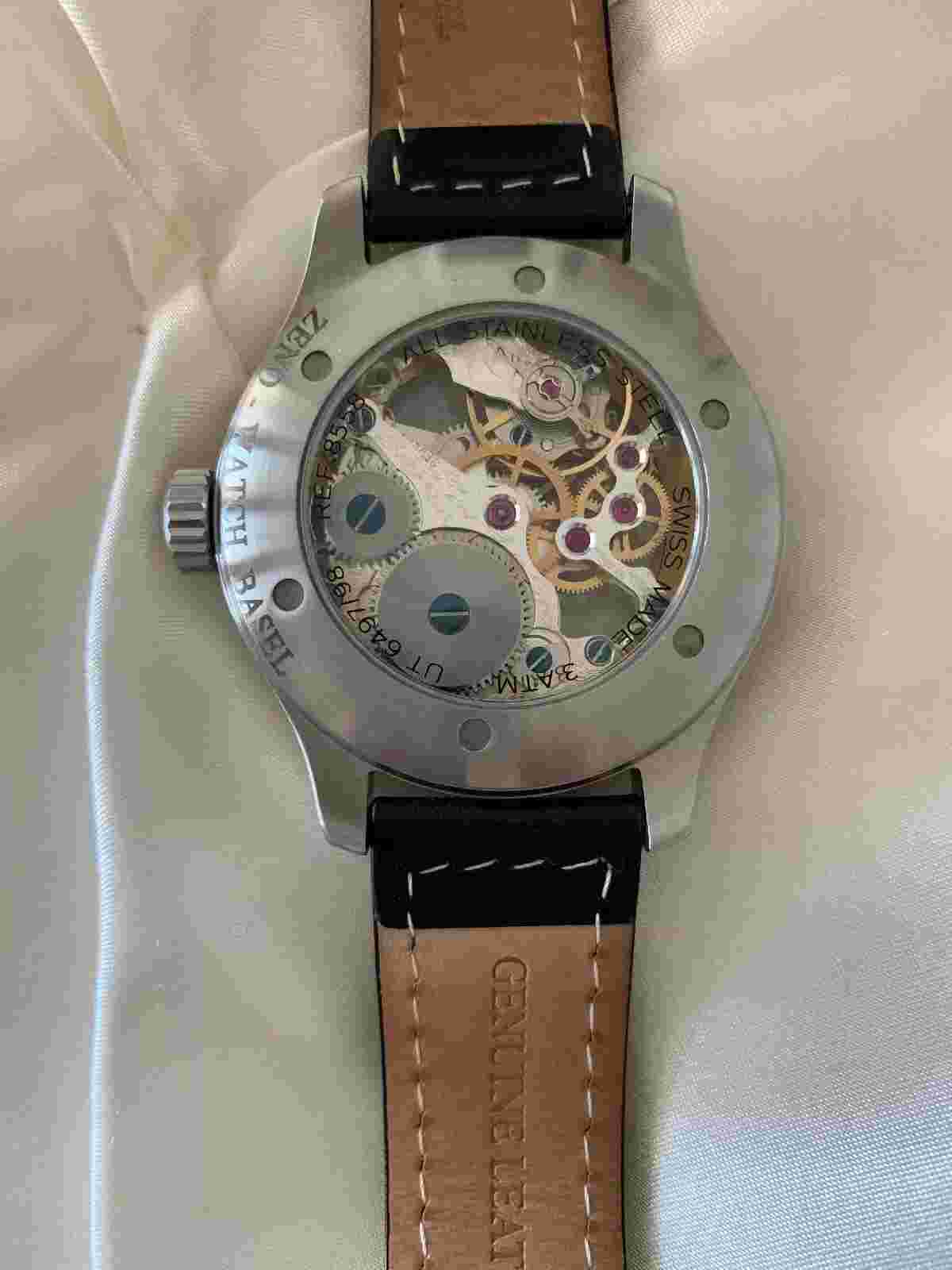 ZENO SKELETONIZED WATCH with ZENO WATCH WINDER