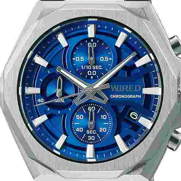 Seiko Wired REFLECTION Chronograph Model AGAT452 Men's Watch Quartz Blue Dial
