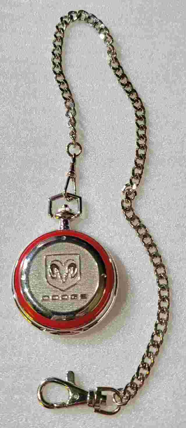 Red Enamel Dodge Hinged Pocket Watch With Chain *  for Repair