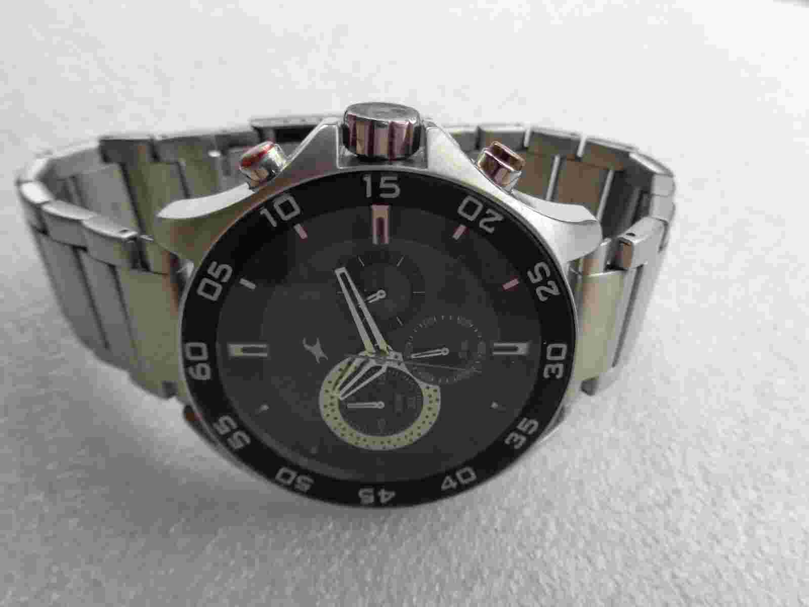 48 MM BIG FACE SS FASTRACK BY TITAN INDIA BLACK DIAL GENTS QUARTZ WRISTWATCH