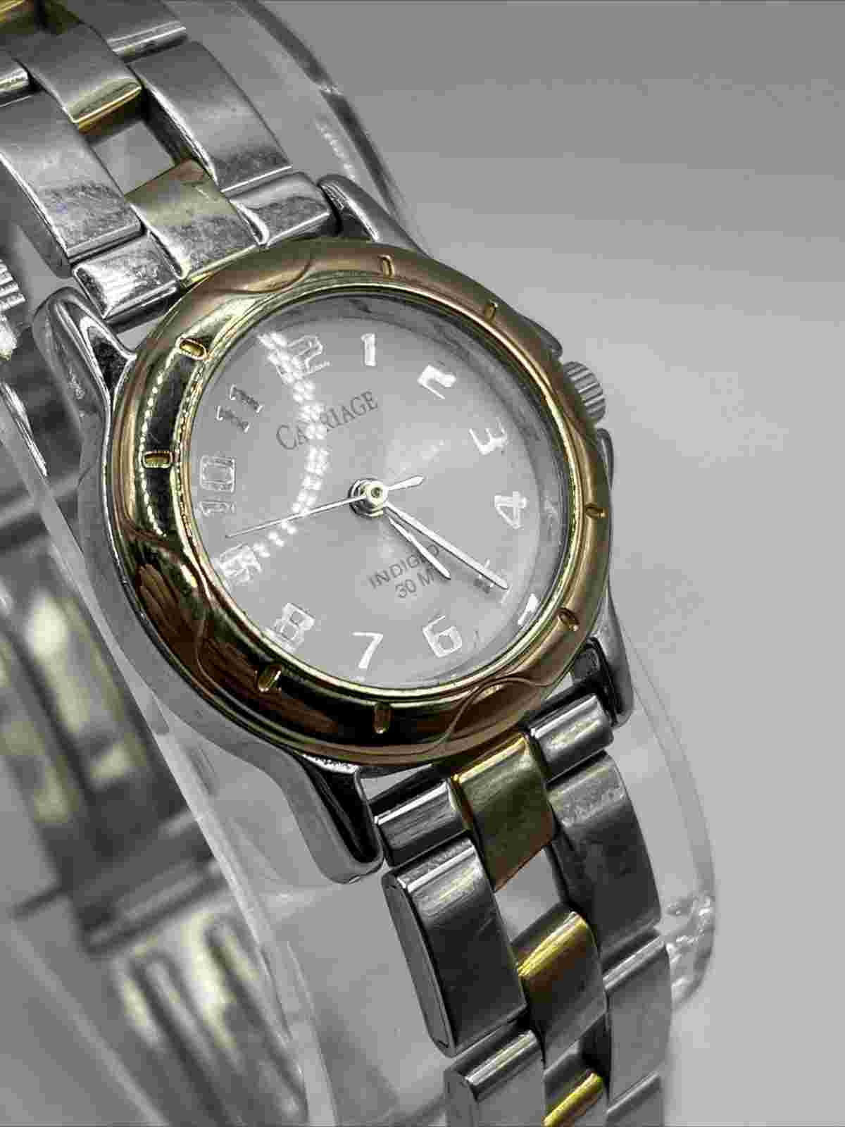 Carriage By Timex Women's Watch Indiglo Two Tone 6.75" Band- New Battery