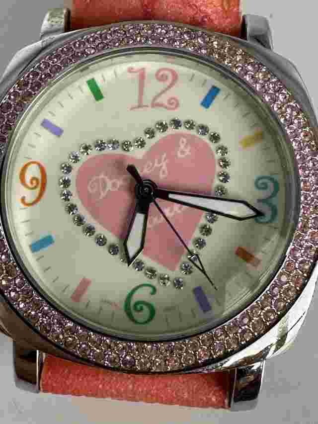 Dooney & Bourke Watch Women 40mm Crystal Pink Silver Tone Leather New Battery