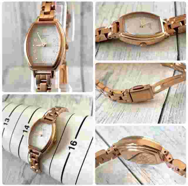 MARGARET HOWELL Analog Watch Pink Gold Ladies White x Pink Gold Used Excellent