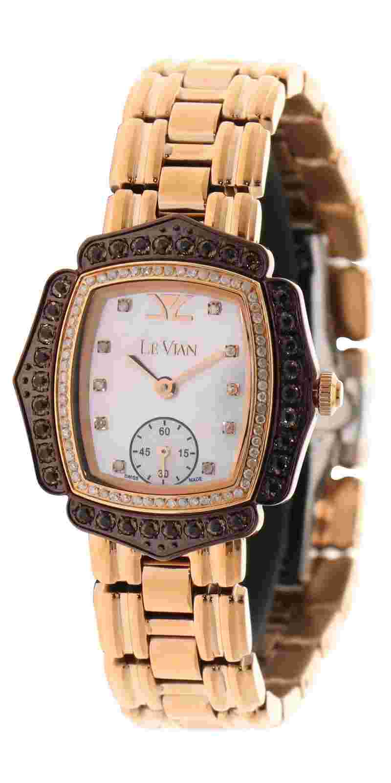 LeVian watch featuring Vanilla Diamonds in Gold Stainless Steel Strap