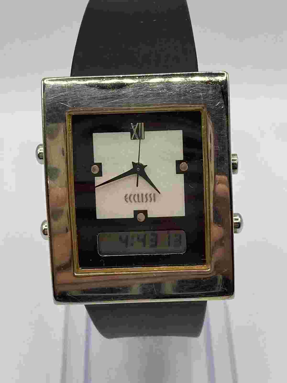 Vintage Ecclissi Sterling Silver Anolog Digital Unisex Watch New Batt