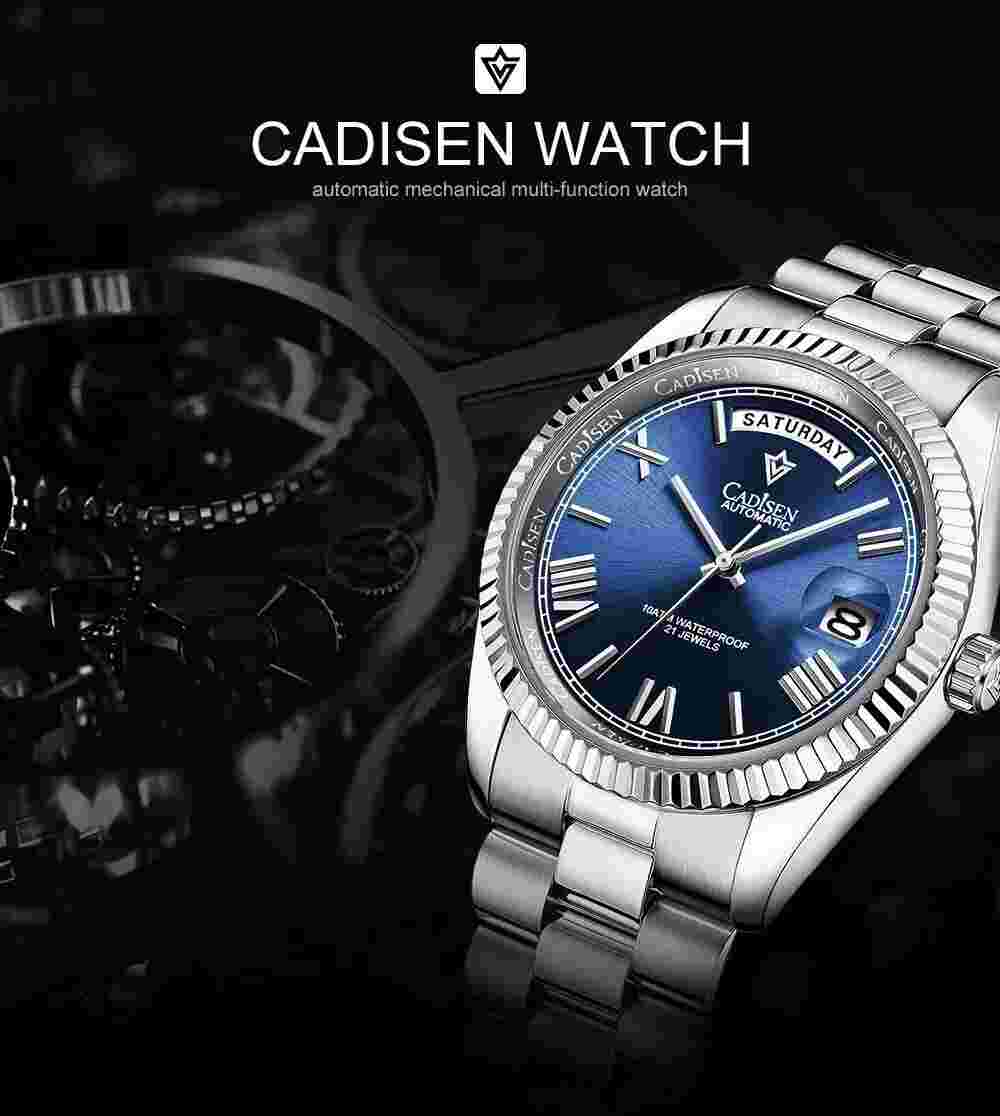 CADISEN C8185 Men's Date Just Automatic Stainless Steel 100M Waterproof Watch