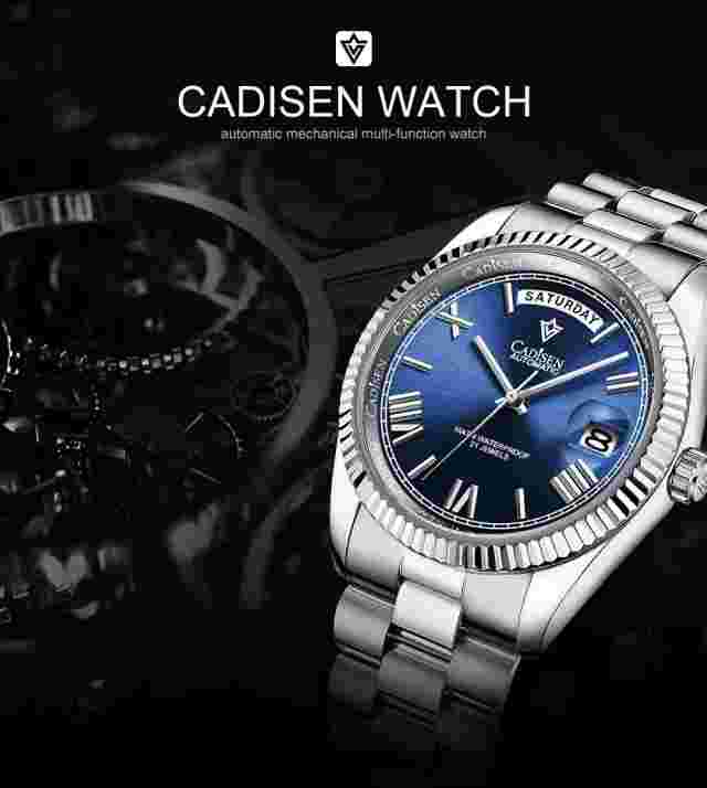 CADISEN C8185 Men's Date Just Automatic Stainless Steel 100M Waterproof Watch