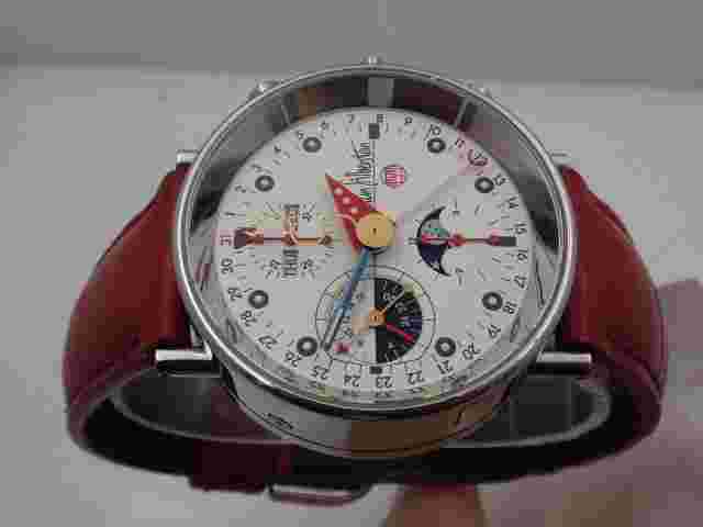 ALAIN SILBERSTEIN KRONO 2 BAUHAUS TRIPLE DATE MOONPHASES AUTOMATIC STEEL WATCH