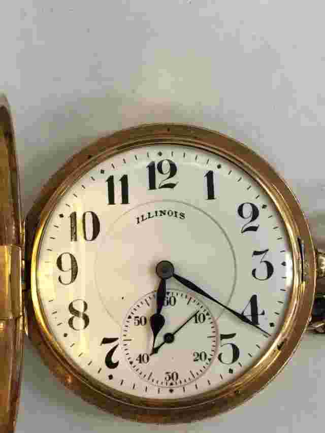 Illinois Pocket Watch Bunn Special 14K Tri Color gold case Model 8, 16S