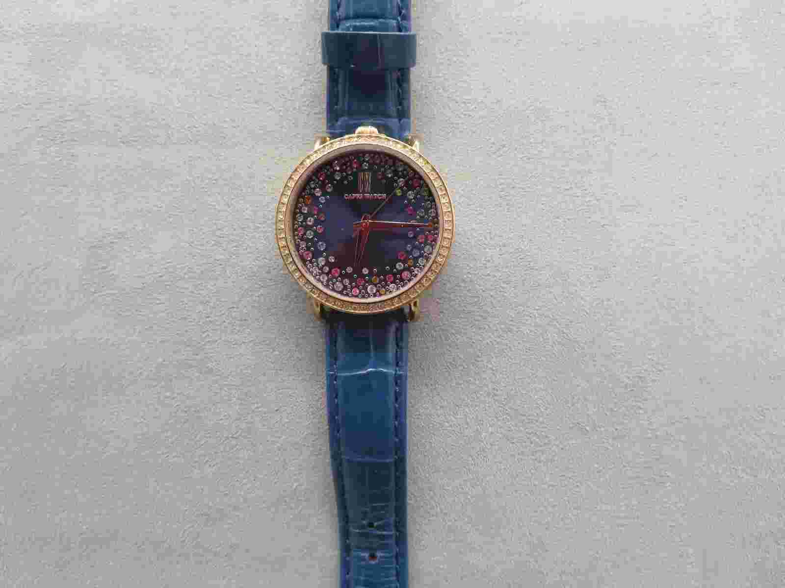 Capri Watch Art 5385 Blue with Colored Swarovski Crystals New Battery