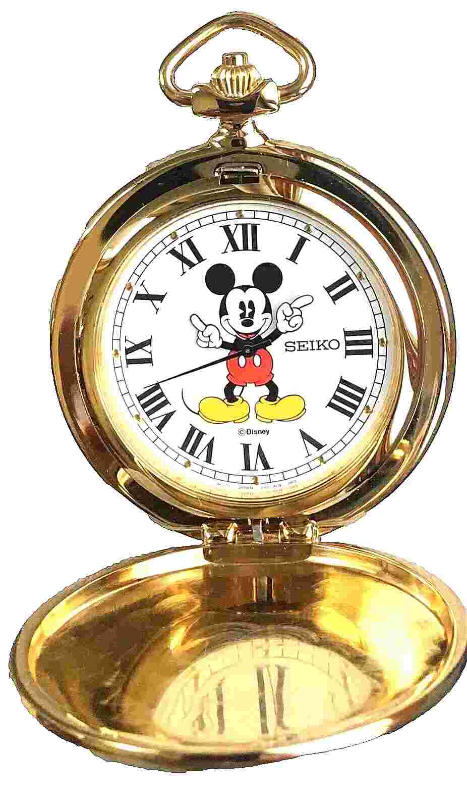 Disney Seiko Mickey Mouse Pocket Watch! New! Retired!