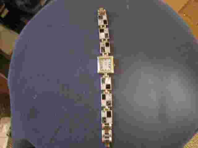 H 601  ladys sterling silver  multi  color stone ARIA watch bracelet