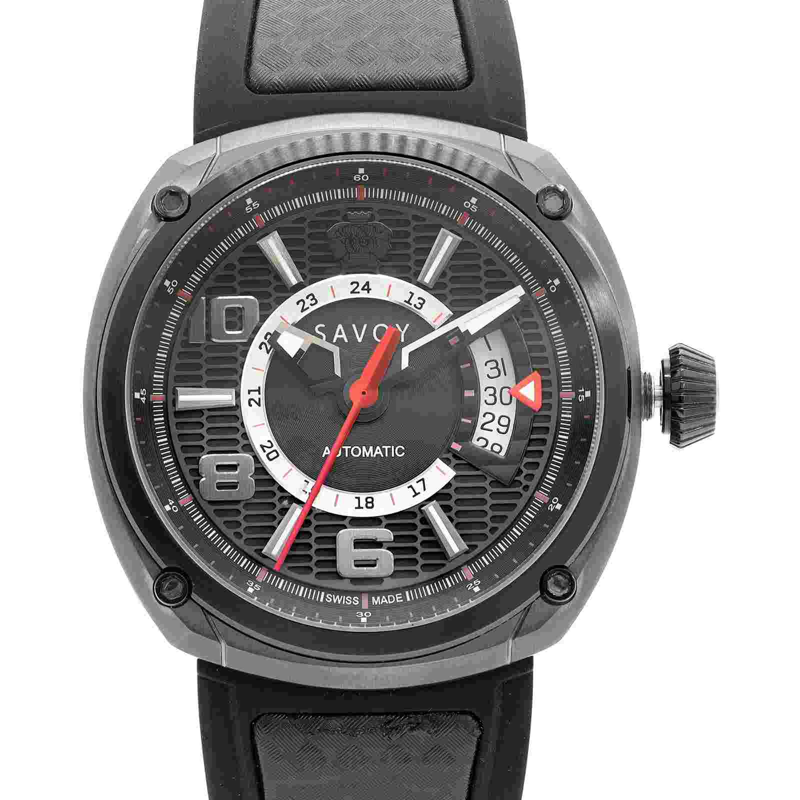 Savoy Epic 43mm Steel Black Dial Automatic Mens Watch F7201H.12A.RB04