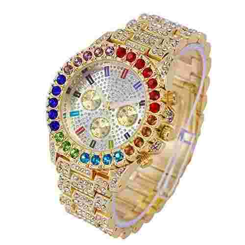 Charles Raymond Men Watch Single or Combo with Bracelets Set and Rainbow Dial.