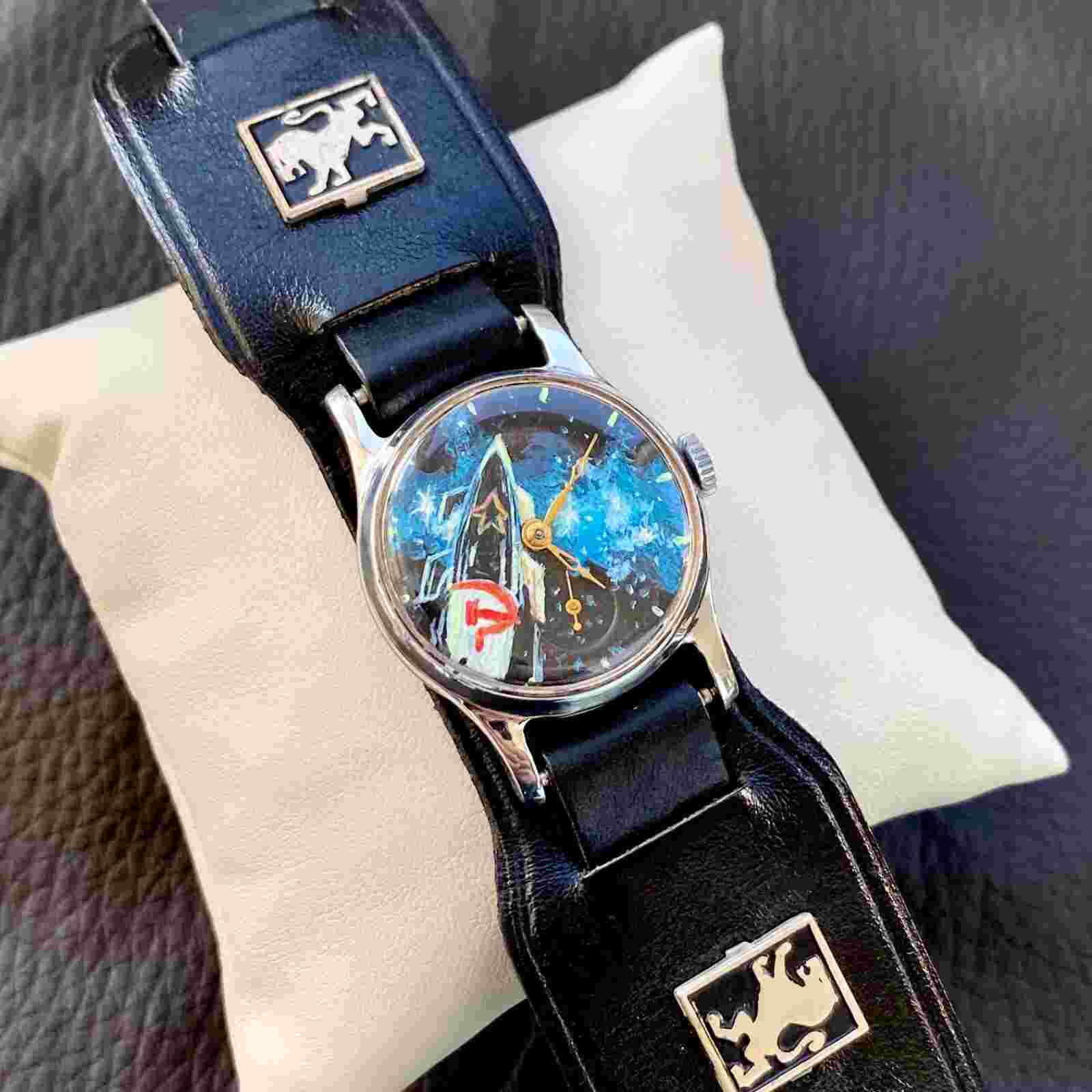 UNIQUE‼️Vintage USSR Watch ZIM 1957 ❗️ARTWORK Dial❗️After SERVICED‼️