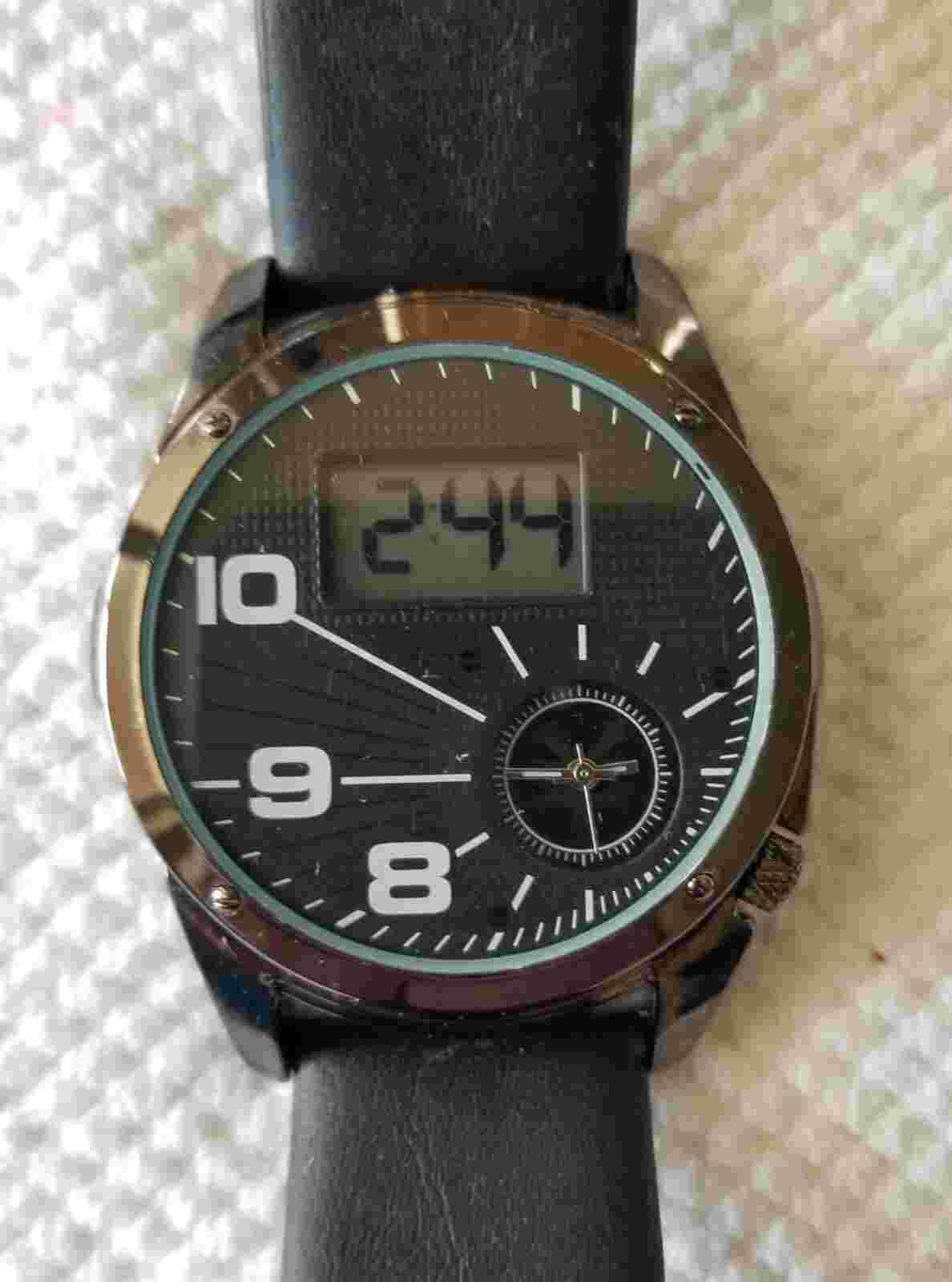 Zoo York Black Digital/Analog Watch ZY1203 Black Dial & Band 6"-8" New Battery