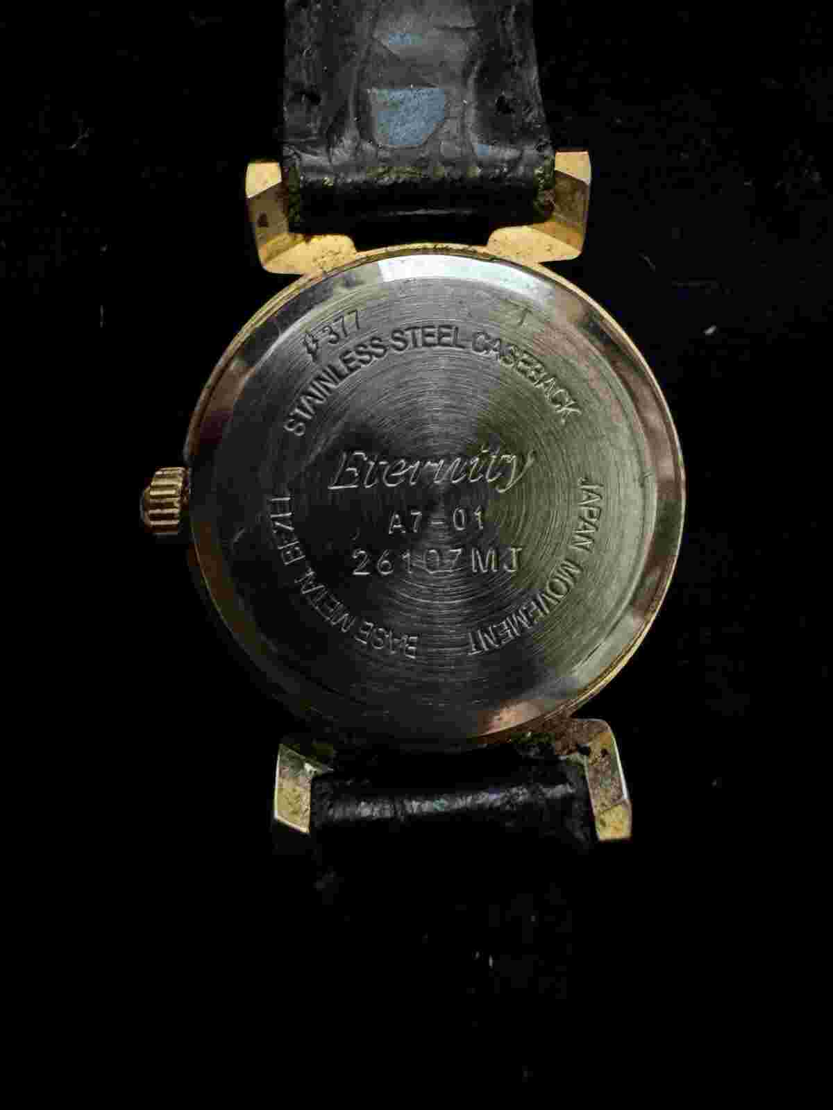 Eternity Women’s Watch Black Iridescent Face Black Bands A7 01 Untested