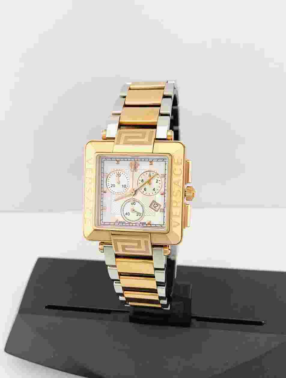 Versace Women's 88C80SD497S089 Reve Carre Chronograph Rose Gold Diamond Watch
