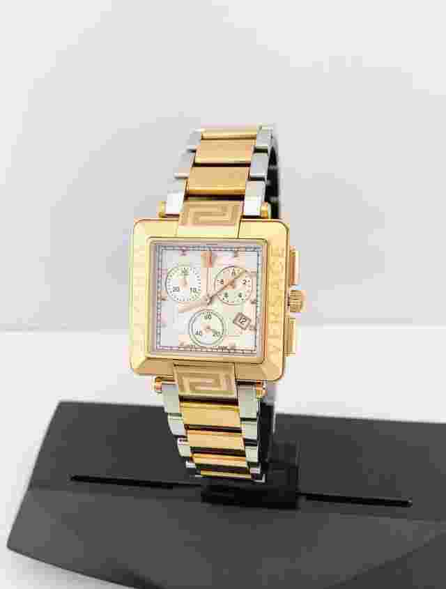 Versace Women's 88C80SD497S089 Reve Carre Chronograph Rose Gold Diamond Watch
