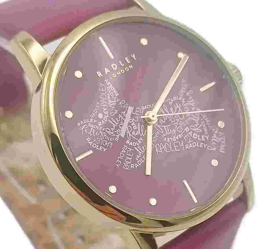Radley Calligraphy Ladies Watch Leather Strap Gold Plated RY21628A RRP £130