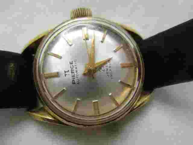 Pierce Swiss Automatic 25 Jewels Incabloc Wristwatch Collectible Vintage