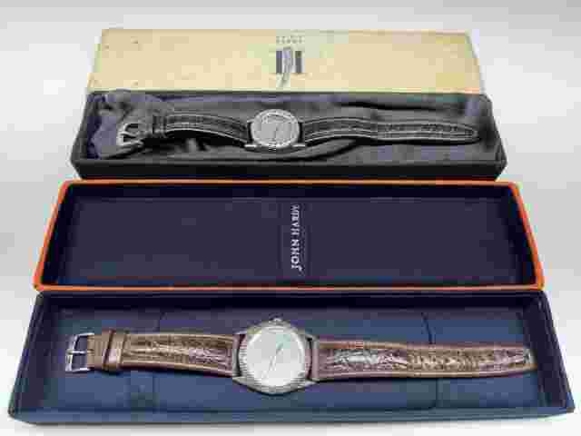 john hardy 925 sterling silver swiss made male & female watches with boxes