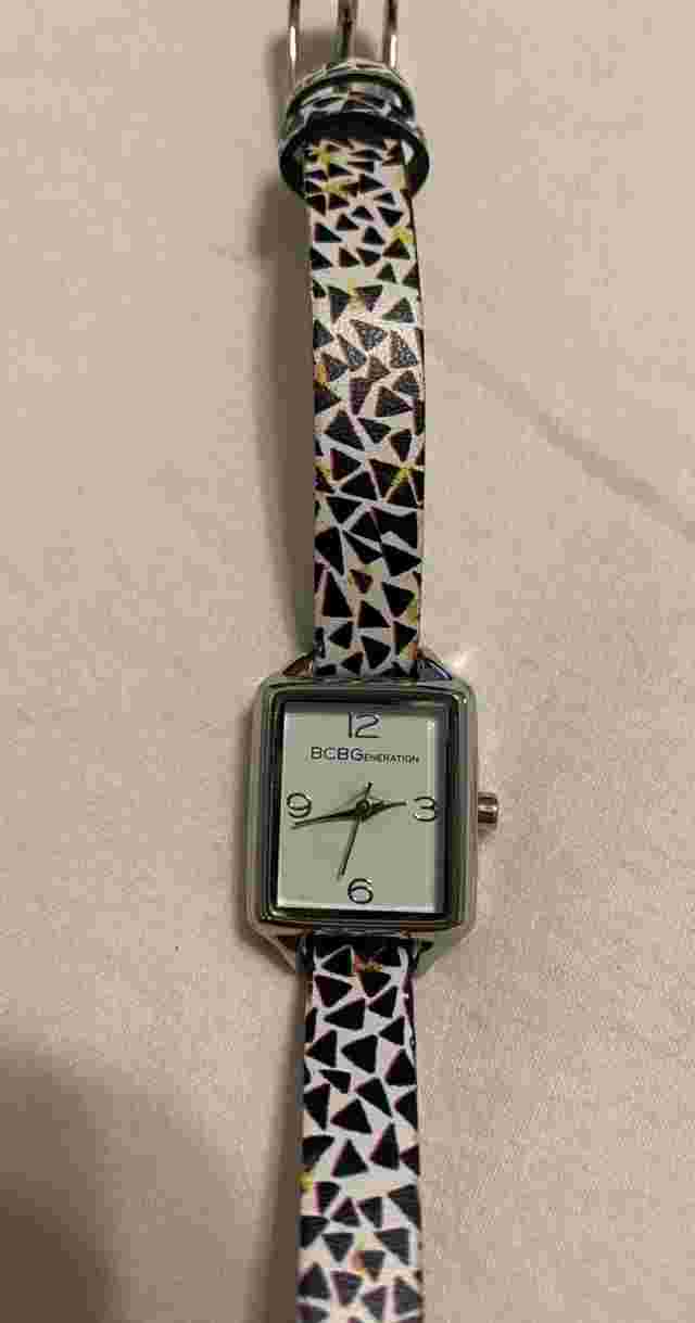BCBGeneration Black Triangle Pattern Wrap Watch