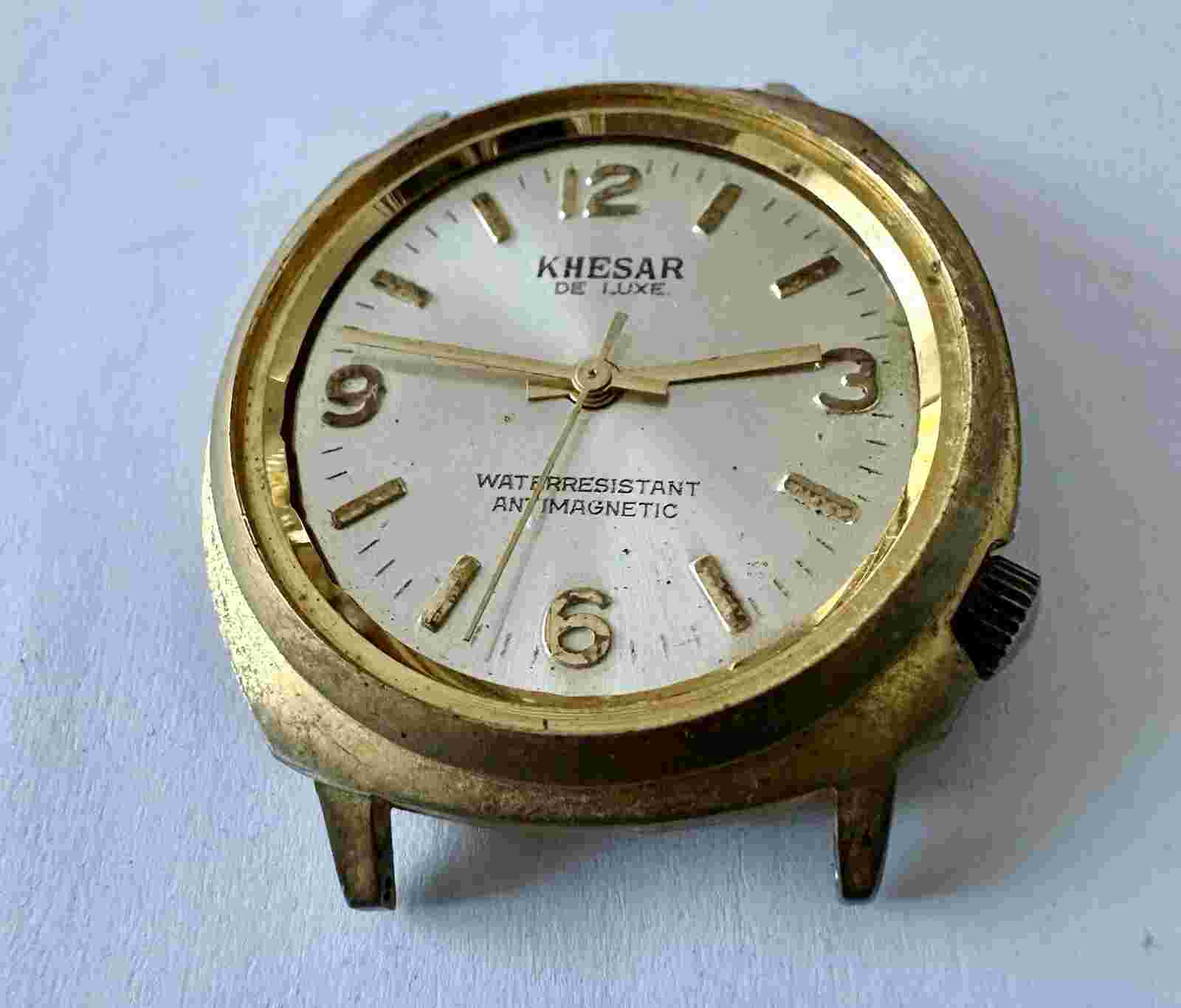 Vintage Enzo 17J & Khesar De Luxe Mechanical Watch Head Mens Watch-Not Working