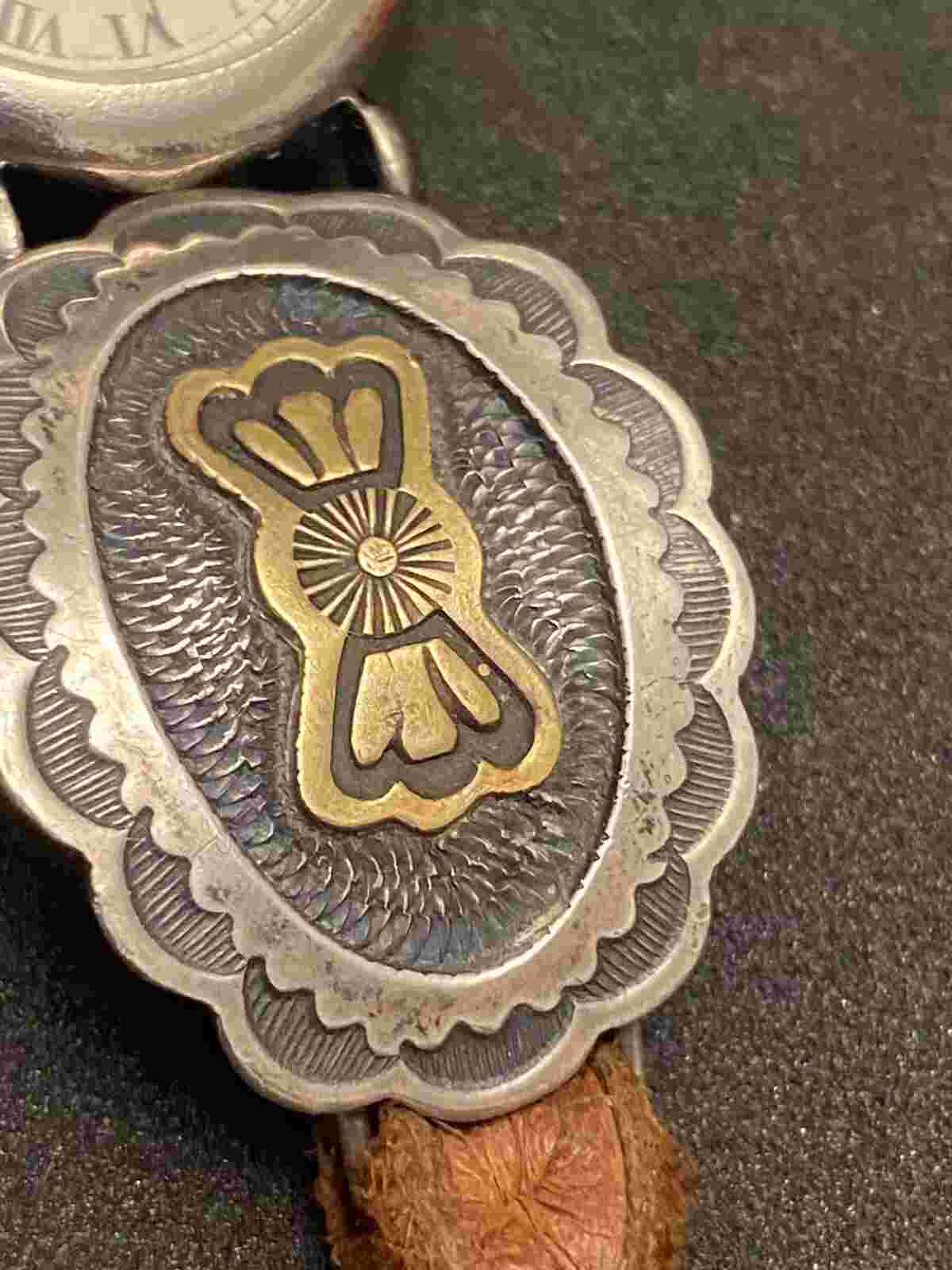 Native American Sterling Silver Watch Peyote Bird Santa Fe