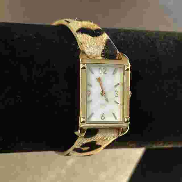Stella & Dot Women's Quartz Watch Vintage Gold Tone Multicolor Leather Band 21mm
