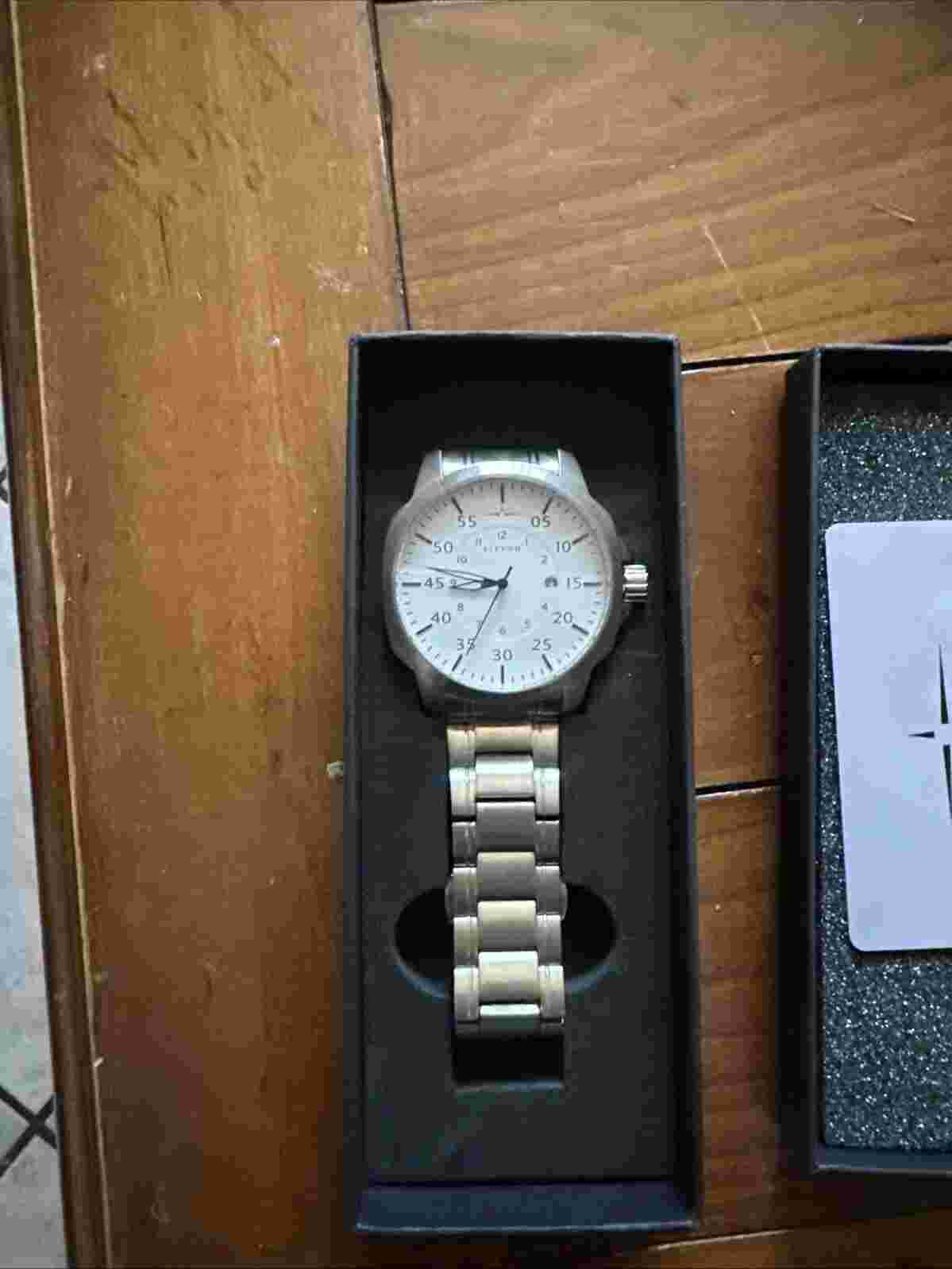 Elevon Hughes Watch Stainless Steel Authentic W/ Date Luminous 5atm 45mm Case