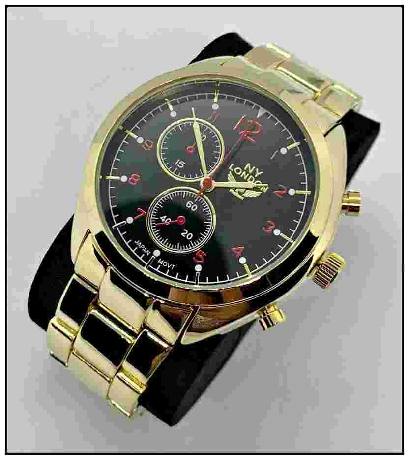 Men's CLASSY ELEGANT DIVER Round Gold LUXURY Designer Fashion WRIST WATCH 47mm