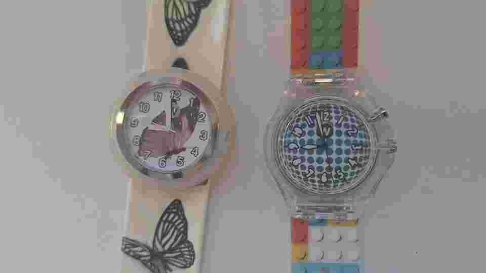 2 WATCHITUDE WRISTWATCHES BUTTERFLY SLAP & BLOCK BANDS