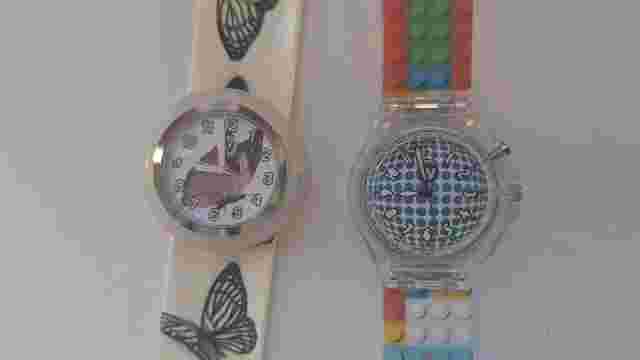 2 WATCHITUDE WRISTWATCHES BUTTERFLY SLAP & BLOCK BANDS