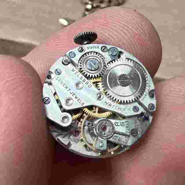 Vintage Ladies Welsbro 7 Jewels 10K RGP Watch Pin Brooch Swiss-Made for Repair