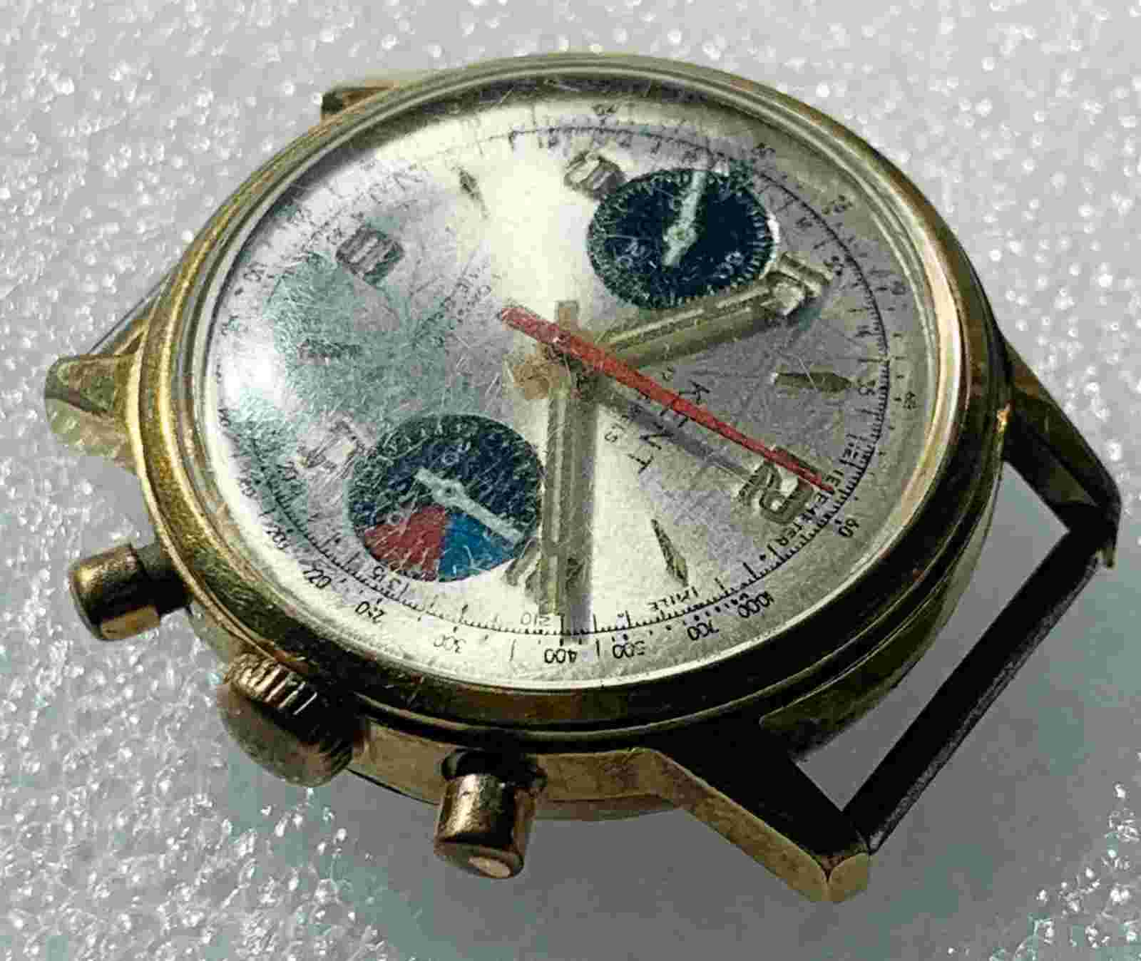 VINTAGE KENT REGATTA CHRONOGRAPH 17J VALJOUX 7733 YELLOW GF CASE 4 RESTORATION