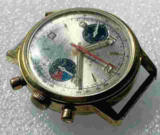 VINTAGE KENT REGATTA CHRONOGRAPH 17J VALJOUX 7733 YELLOW GF CASE 4 RESTORATION