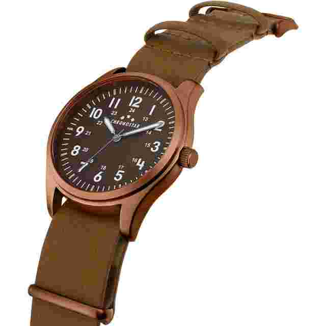 Chronostar Men's Pilot Brown Leather Watch R3751313001