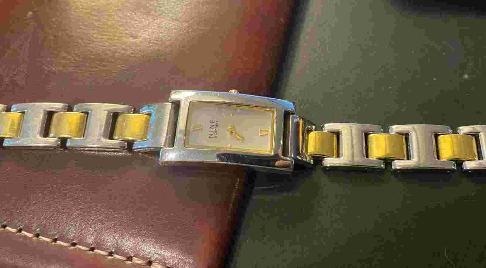 Women's 18mm Nine & Co Two Tone Dress Watch, Bracelet Band