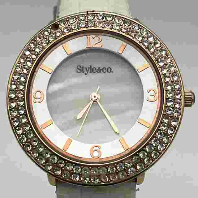 Women's Style & Co. Crystal Bezel Analog Quartz Watch SC1358 NEW BATTERY