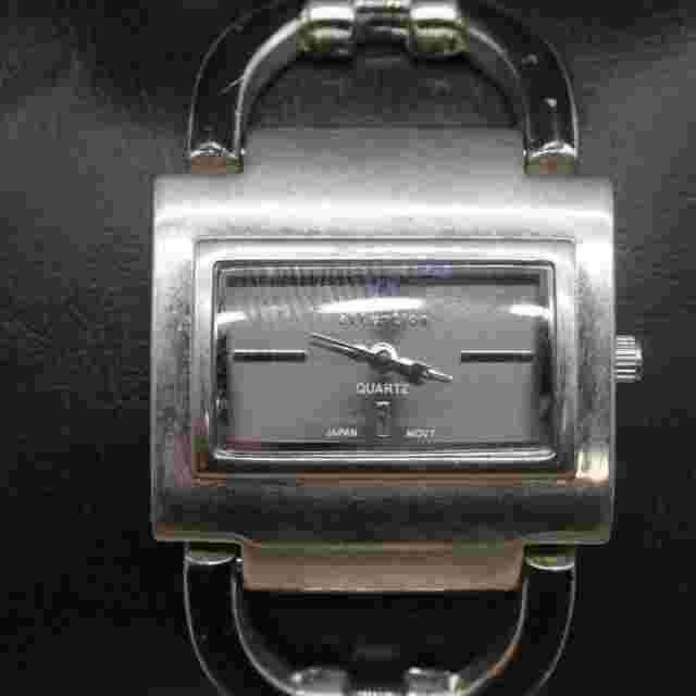 Vintage Attention Watch Womens Silver Tone Stainless Steel Rectangular Dial Y2k