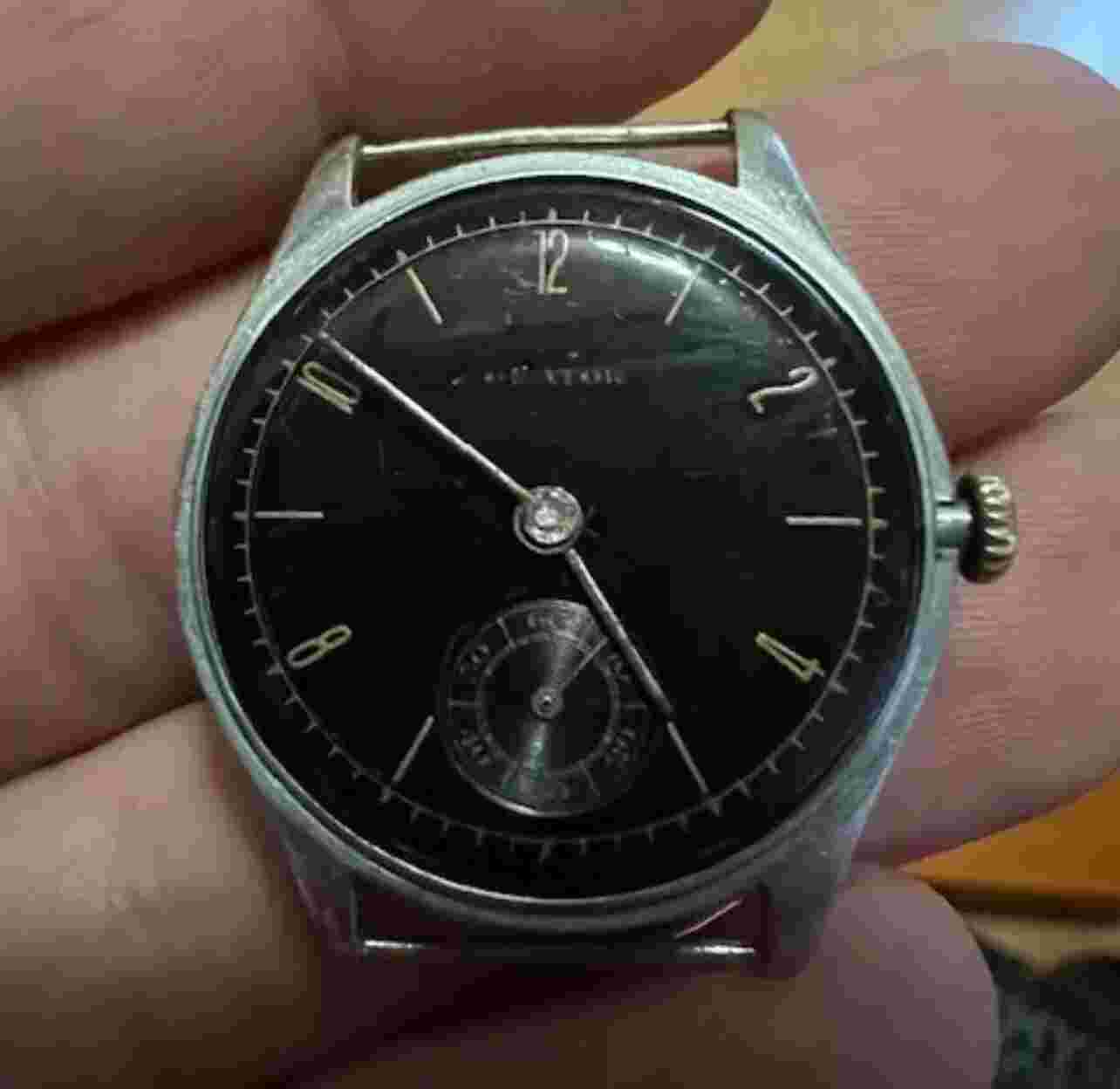 Vintage Orator  15 jewels WW1 Military Black Dial VERY RARE