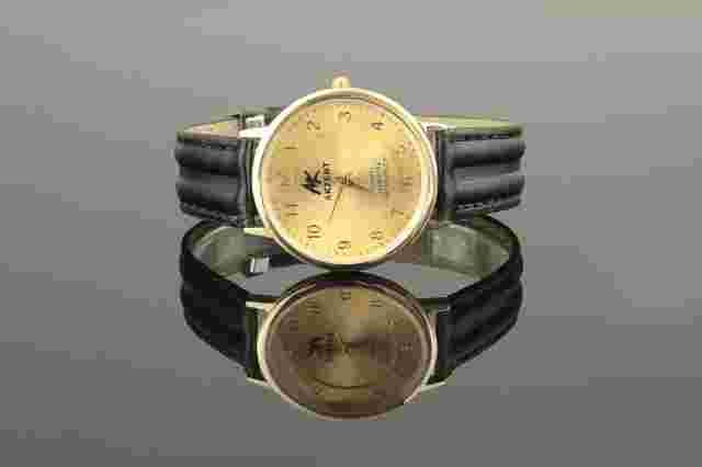 Akzent Women's Watch Gold Black With Leather Wrist Band Quartz U441