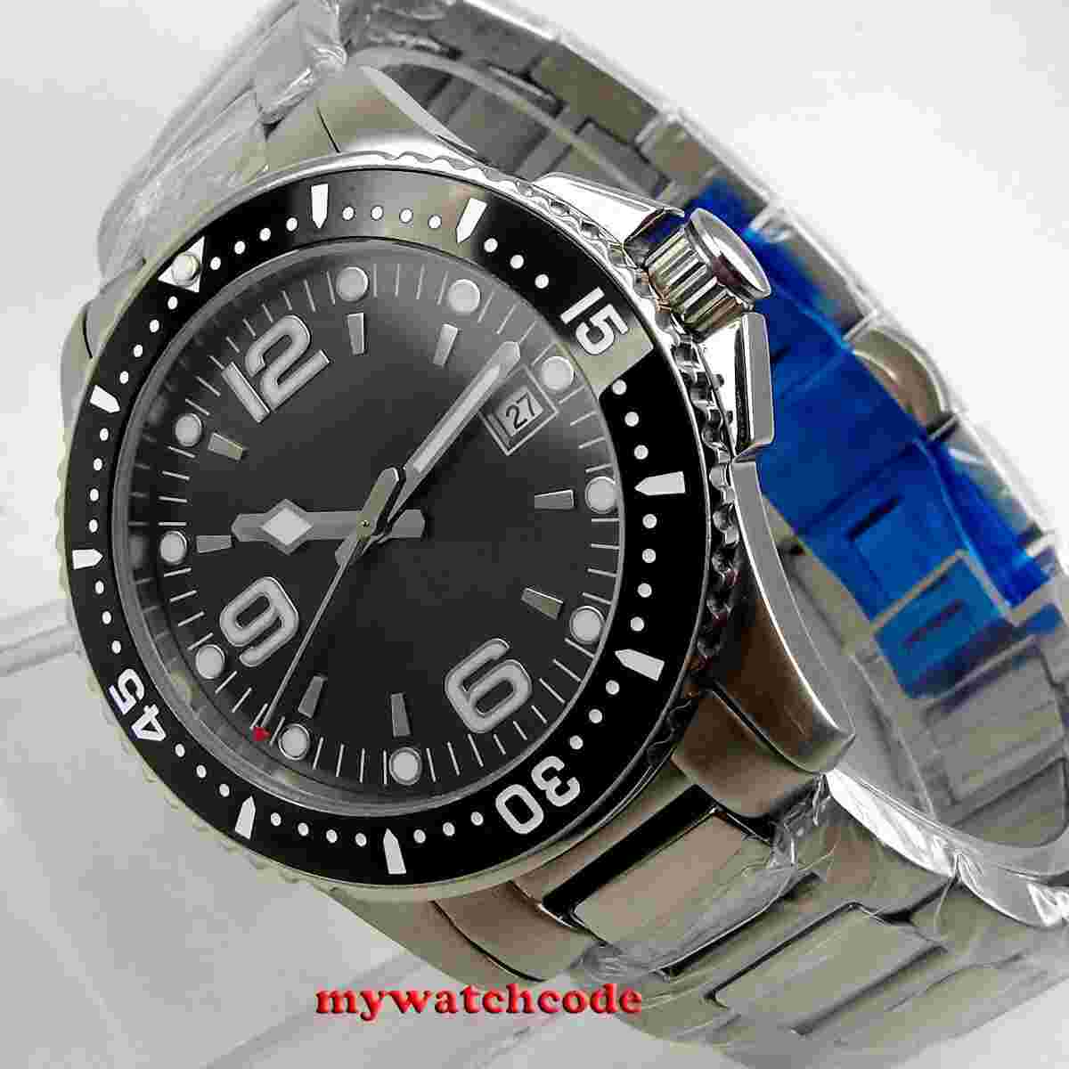 40mm bliger sterile blue black dial Sapphire Glass miyota Automatic mens Watch