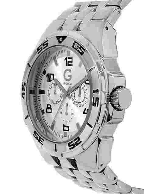 G by GUESS Men's Round Multi-Function Silver-Tone Watch g10907g1
